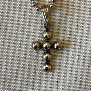 Small Sterling Silver Cross Pendant Necklace